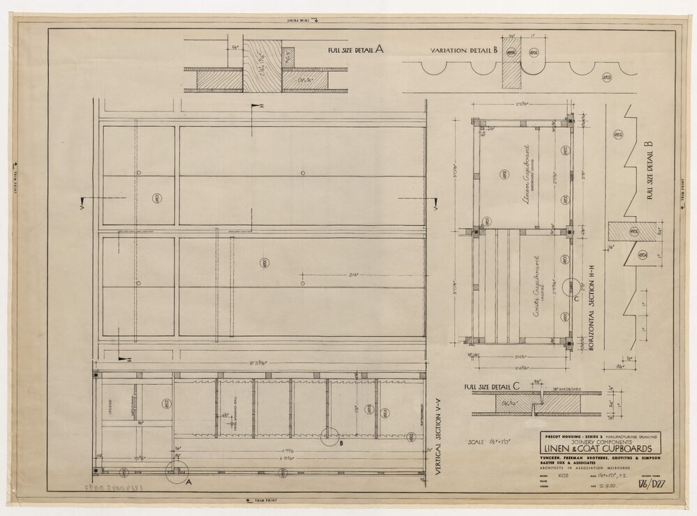 Precut Housing - Series 2. Manufacturing Drawing. Joinery Components. Linen and Coat Cupboards
