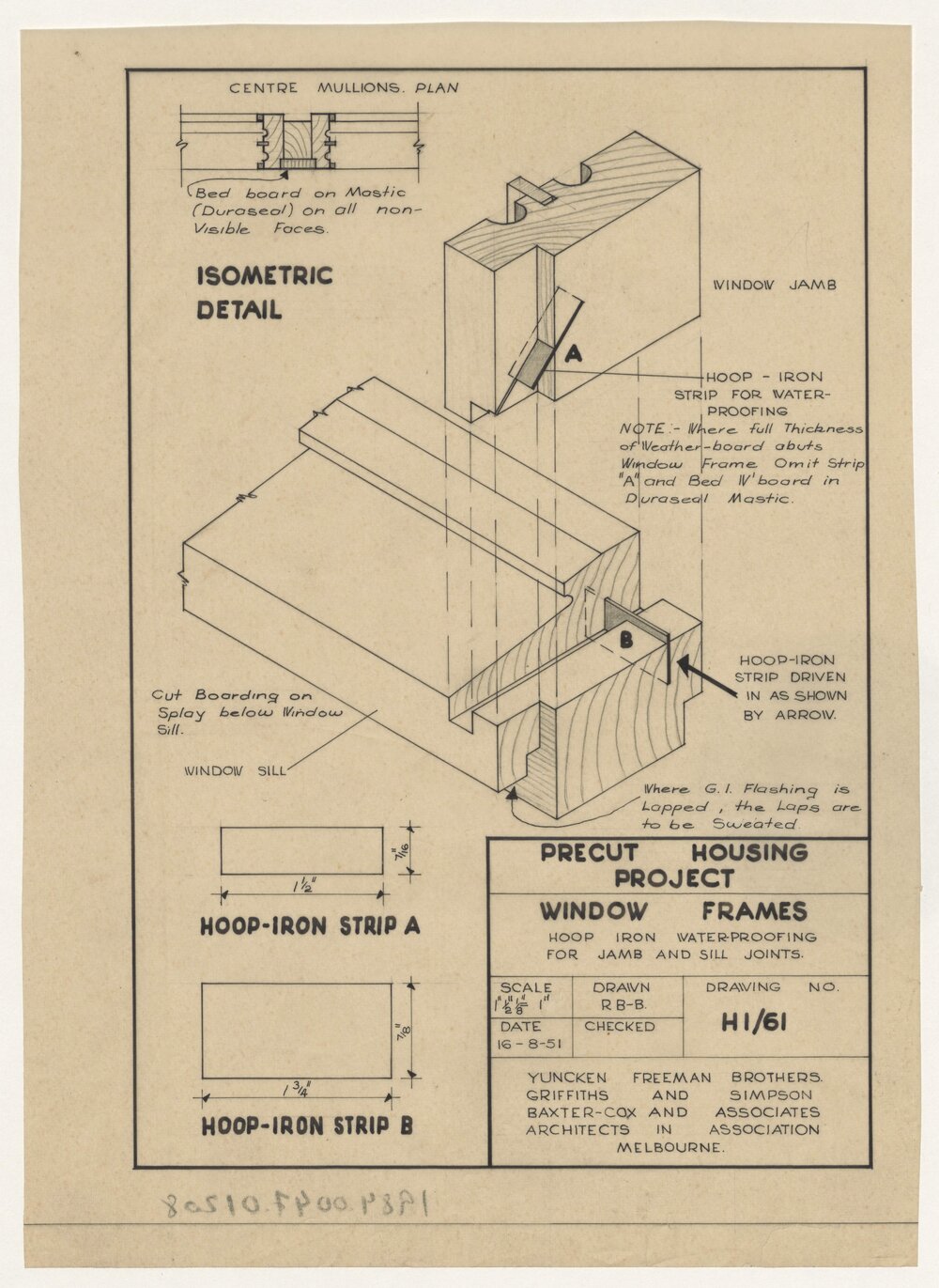 [Victorian Pre-cut Housing] Window Frames. Hoop Iron Waterproofing for Jamb and Sill Joints