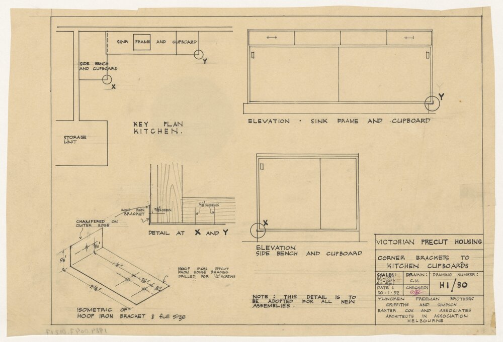 [Victorian Pre-cut Housing] Corner Brackets to Kitchen Cupboards