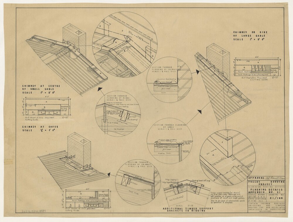 [Victorian Pre-cut Housing] Aluminium Roofing Details. Flashing Details Appendix No. 21