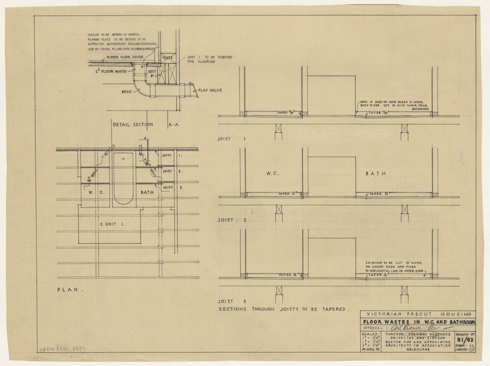 [Victorian Pre-cut Housing] Floor Wastes in W.C. and Bathroom