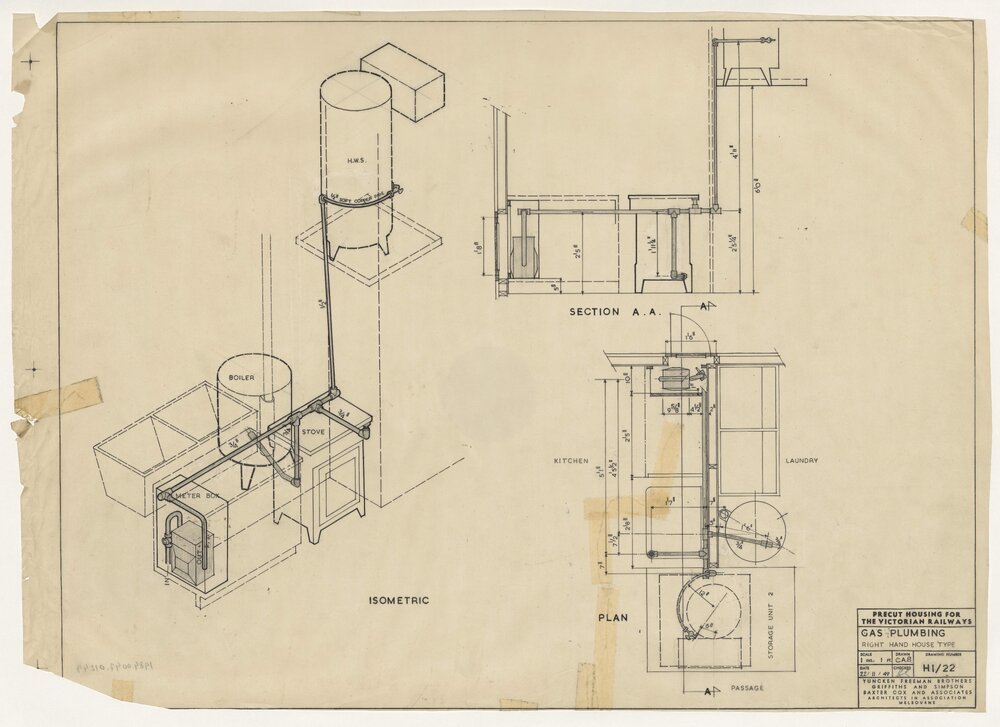 [Victorian Pre-cut Housing] Gas Plumbing. Right Hand House Type