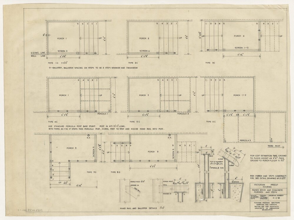 [Victorian Pre-cut Housing] Raised Brick and Concrete Porches and Steps
