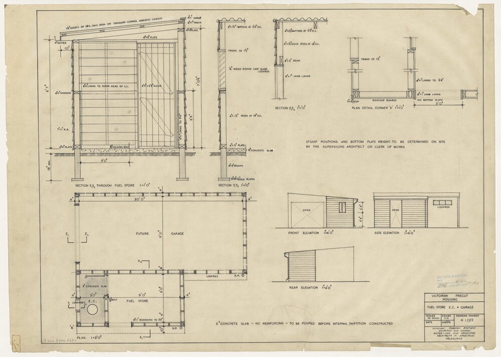 [Victorian Pre-cut Housing] Fuel Store E.C. and Garage