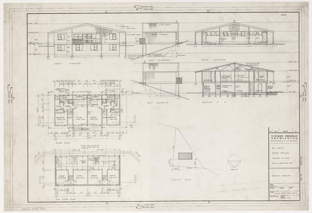 Ski Lodge Mount Buller Alpine Village for R Bostock Esq. Working Drawing