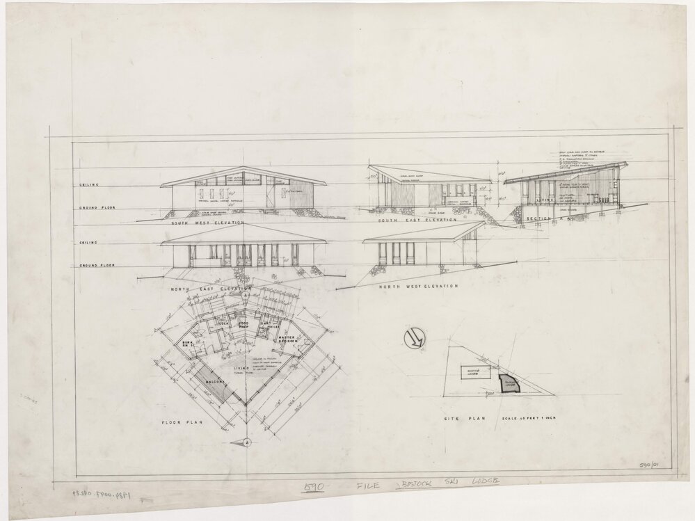 [Ski Lodge Mount Buller Alpine Village for R Bostock Esq]. Plan and Elevations