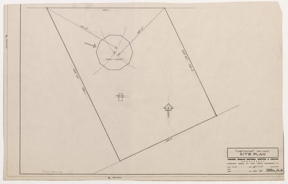 Chetwynd Ski Hut. Site Plan