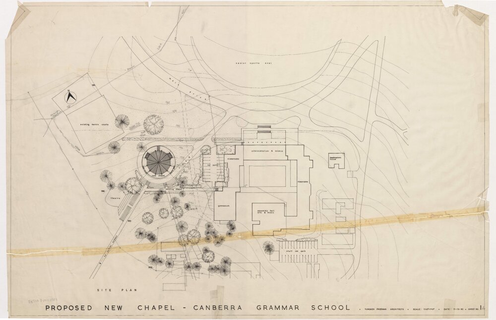 Proposed New Chapel - Canberra Grammar School. Site Plan
