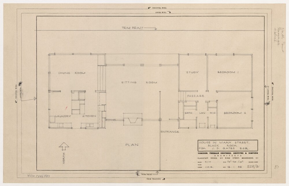 House Mary Street, Blackrock for J D Gates Esq. Plan