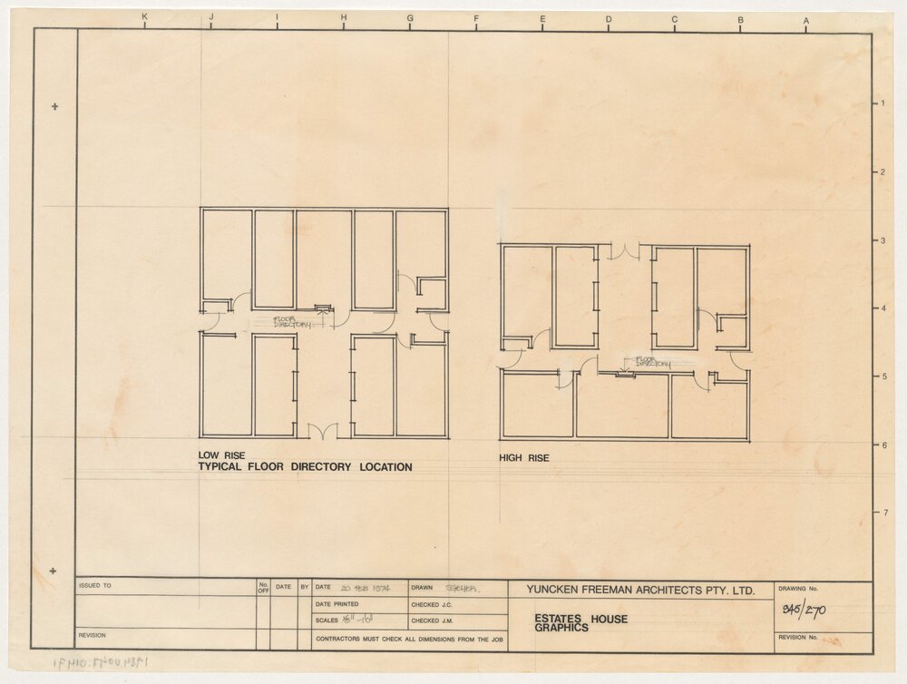 Estates House. Graphics Typical Floor Directory Location