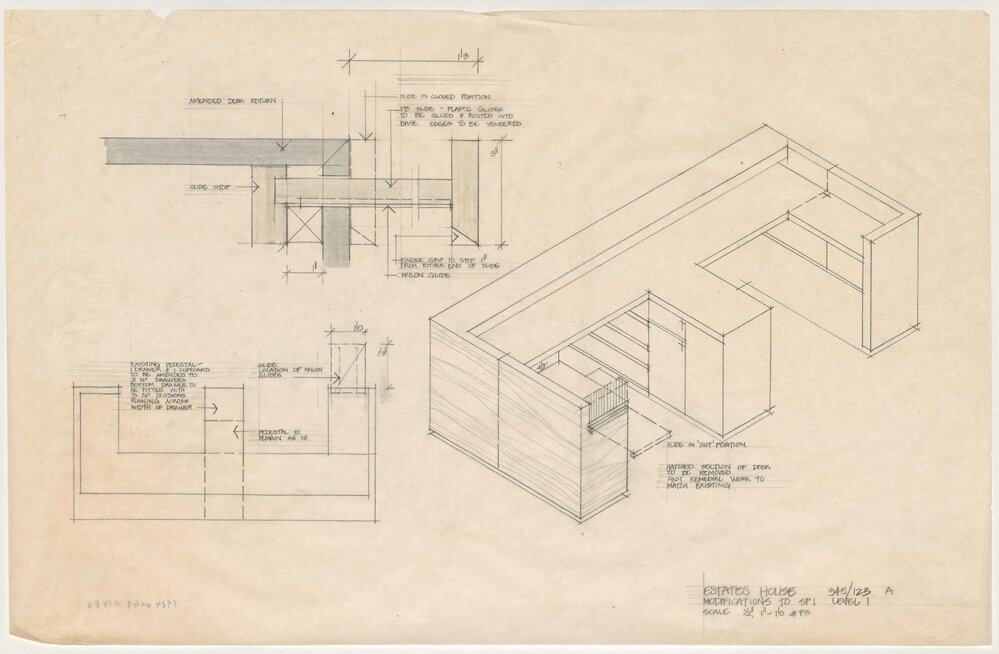 Estates House. Desk Design Drawings