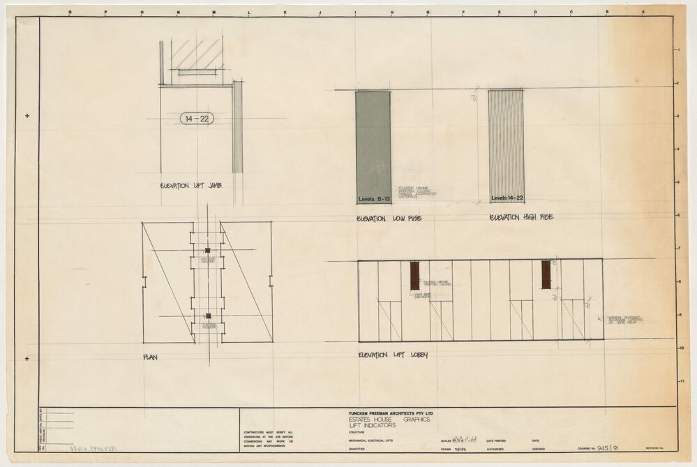 Estates House. Graphics. Lift Indicators