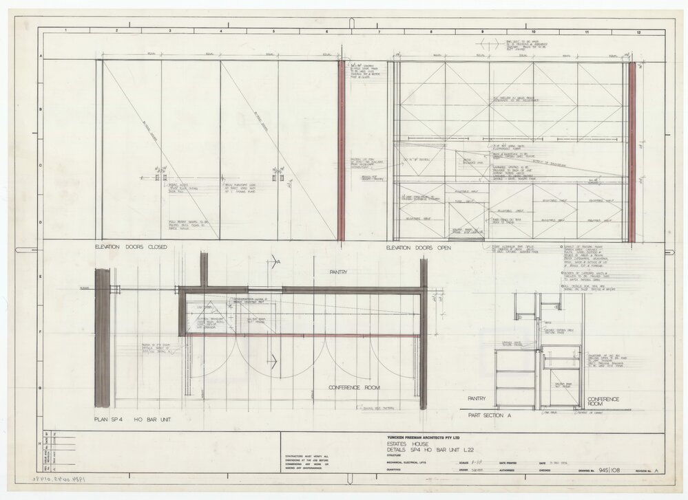 Estates House. Details SP 4 HO Bar Unit L22