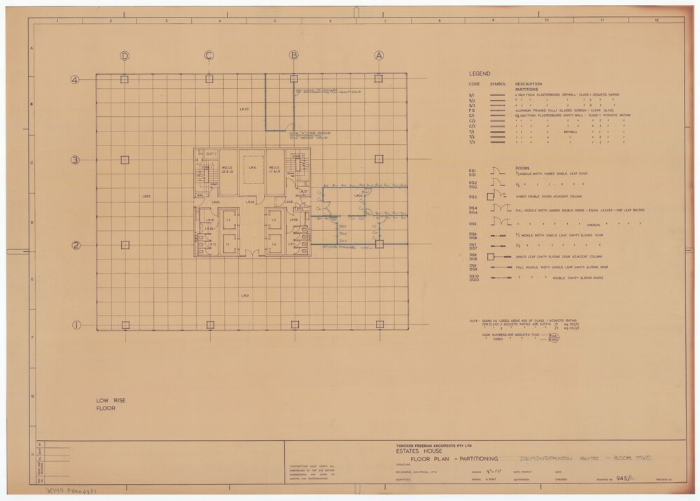 Estates House. Floor Plan - Partitioning. Demonstration Suite - Floor Two