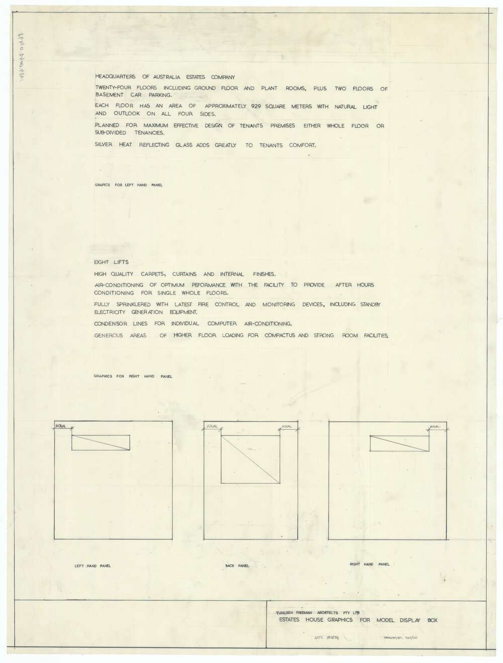 Estates House. Graphics for Model Display Box. Typical Floor Plan