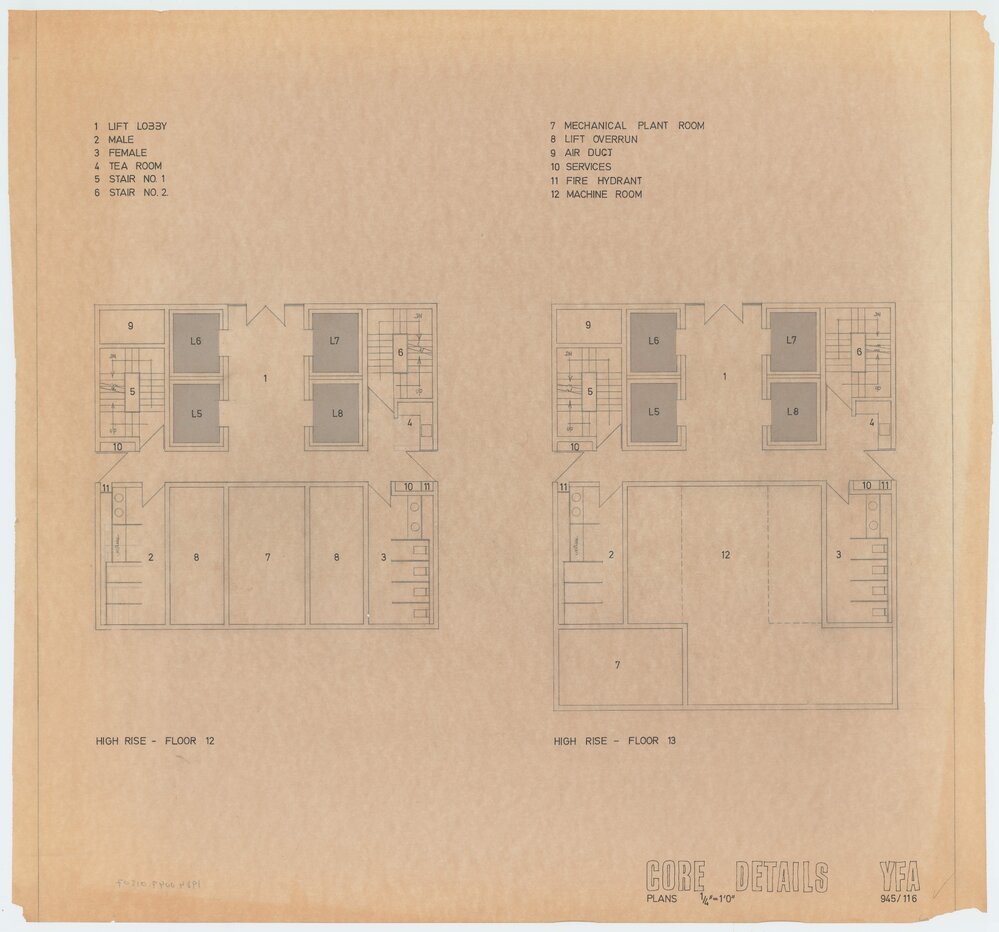 [Estates House]. Core Details. Floors 12-13