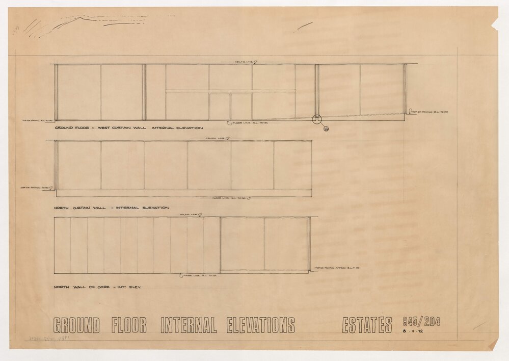 [Estates House]. Ground Floor Internal Elevations
