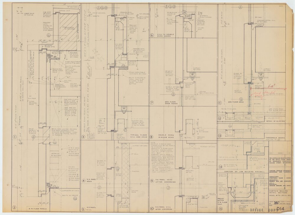 Royal Globe Insurance. Curtain Walling Detail Sections
