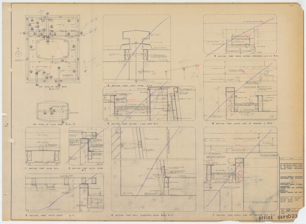 Royal Globe Insurance. Details of Plant Room Roof &amp; Main Roof