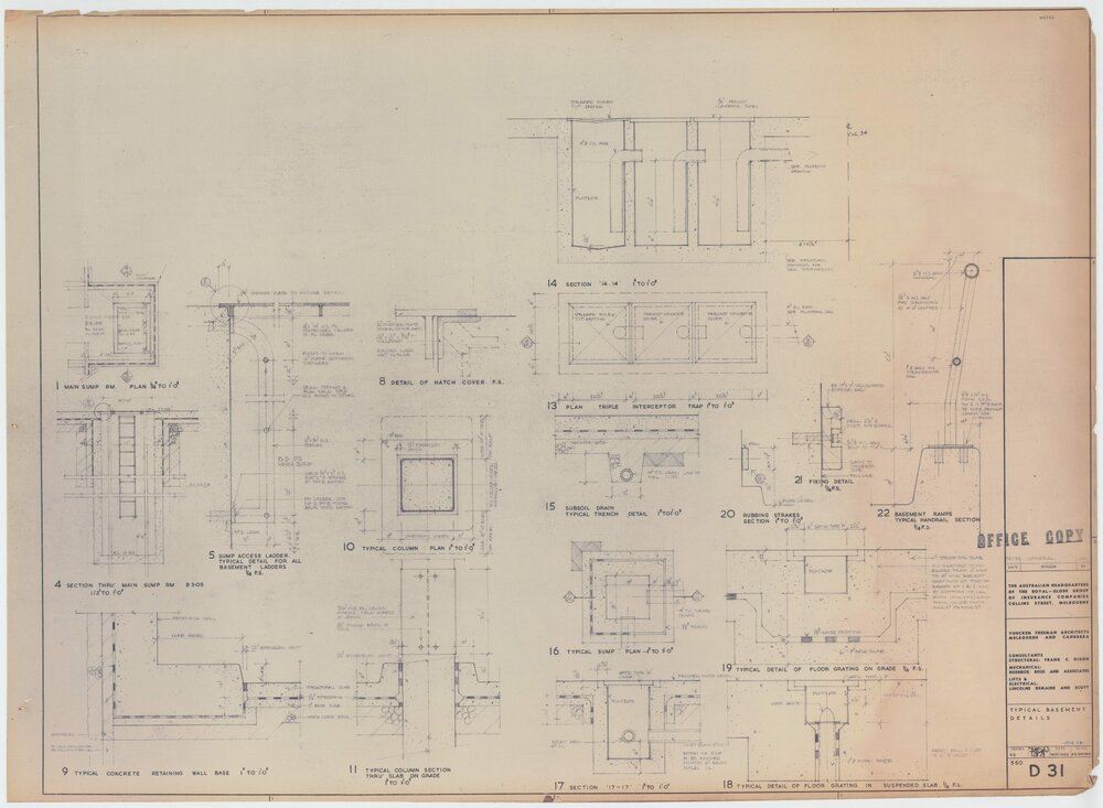 Royal Globe Insurance. Typical Basement Details
