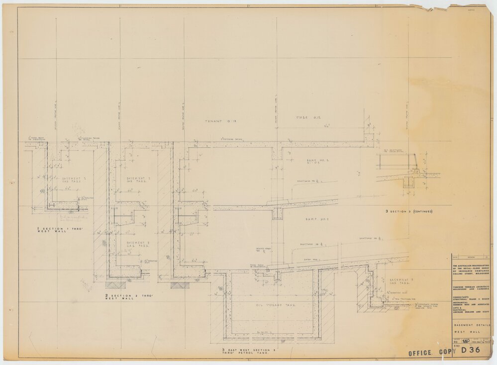 Royal Globe Insurance. Basement Details West Wall