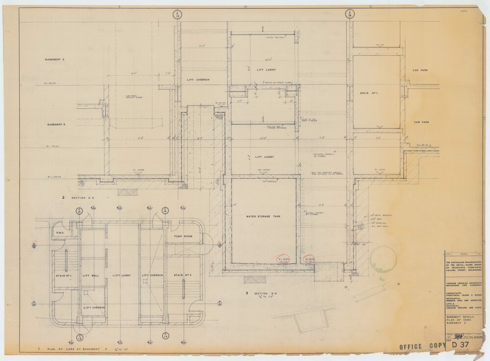 Royal Globe Insurance. Basement Details Plan of Core Basement 2