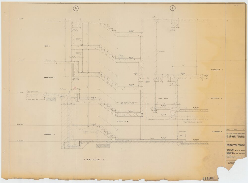 Royal Globe Insurance. Basements Section I-I