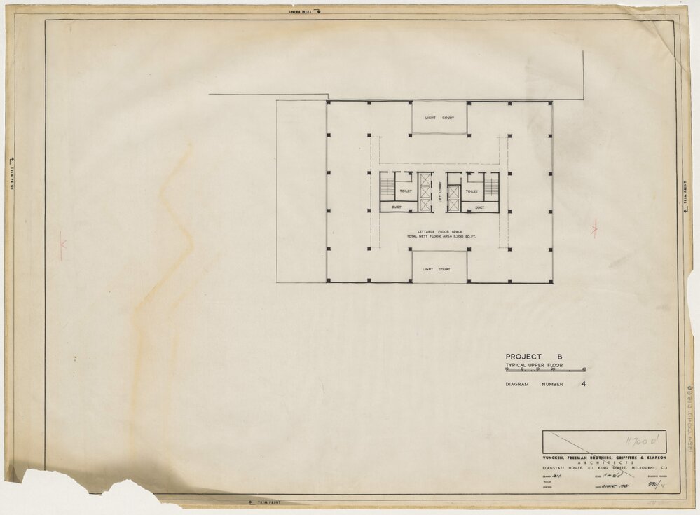 Royal Insurance Company, Project B,  Diagram 4, Typical Upper Floor