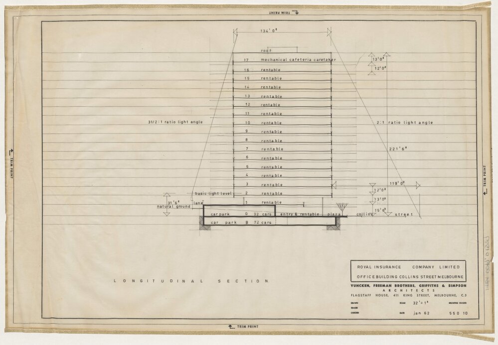 Royal Insurance Company, Office Building, Longitudinal Section