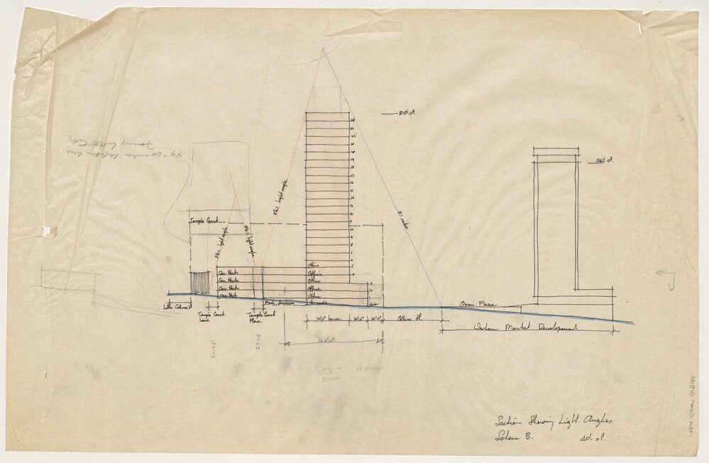 Section showing Light Angles, Scheme B
