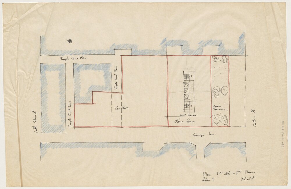 Plan, 3rd, 4th and 5th Floors Scheme B