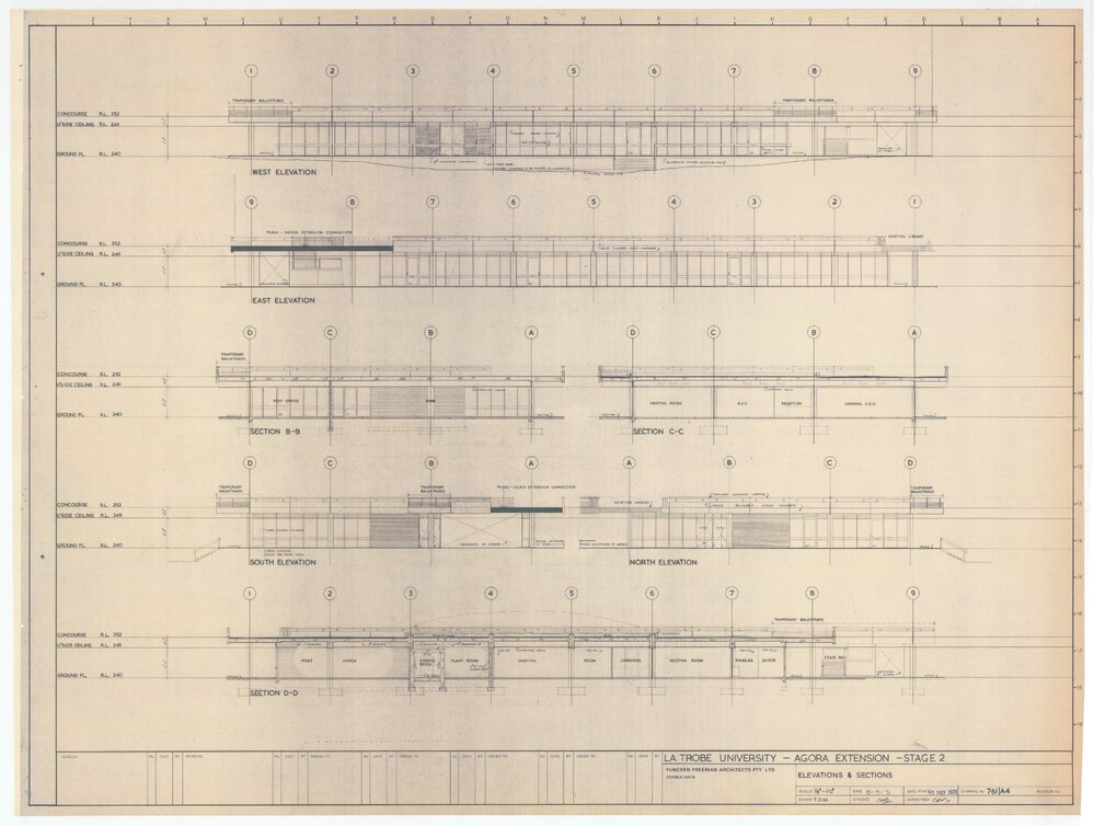 [La Trobe University Agora Extension - Stage 2] Elevations &amp; Sections