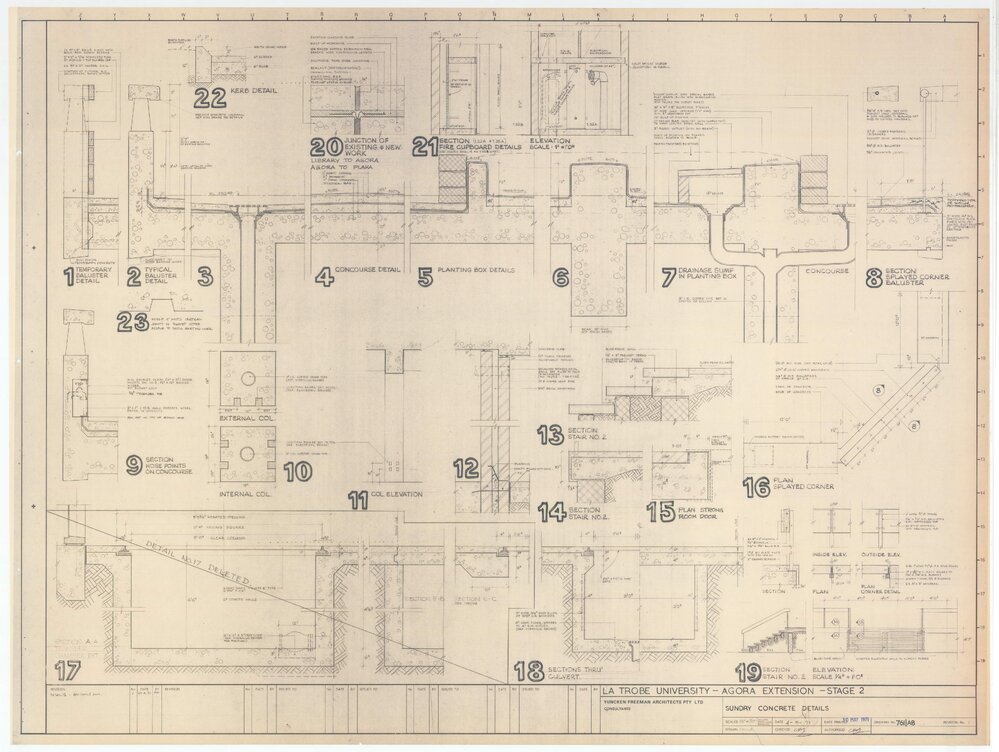 [La Trobe University Agora Extension - Stage 2] Sundry Concrete Details