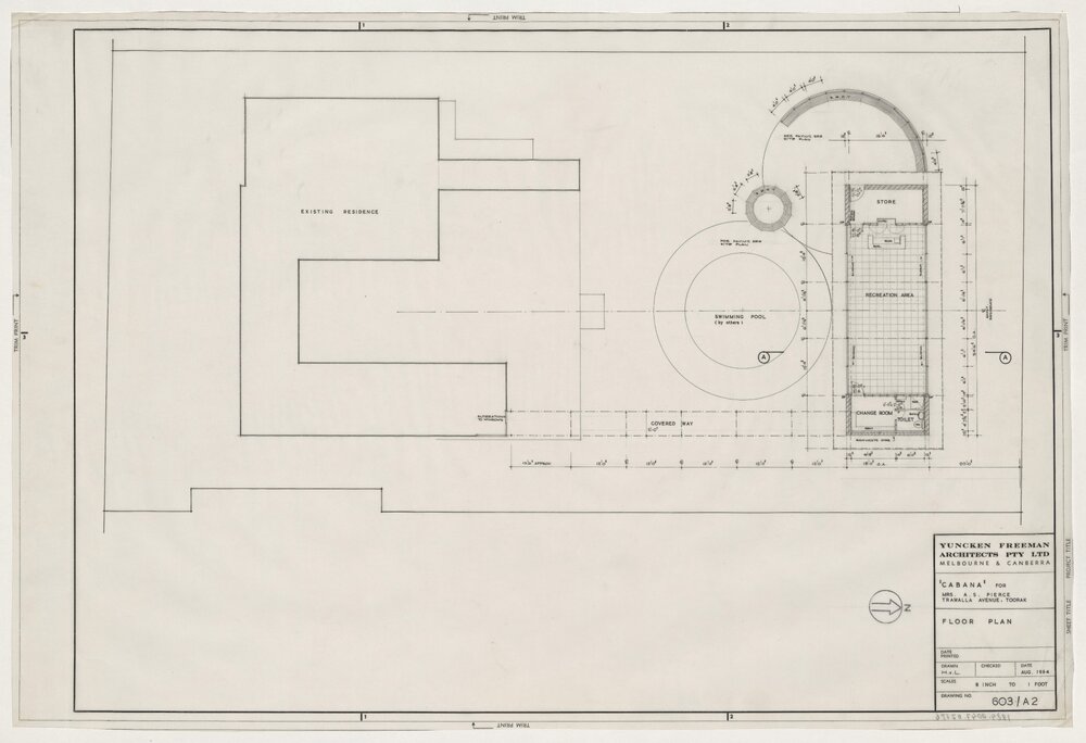 ['Cabana' for Mrs. A.S. Pierce Residence]. Floor Plan