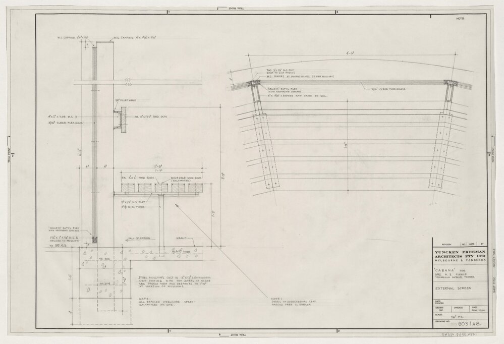 ['Cabana' for Mrs. A.S. Pierce Residence]. External Screen