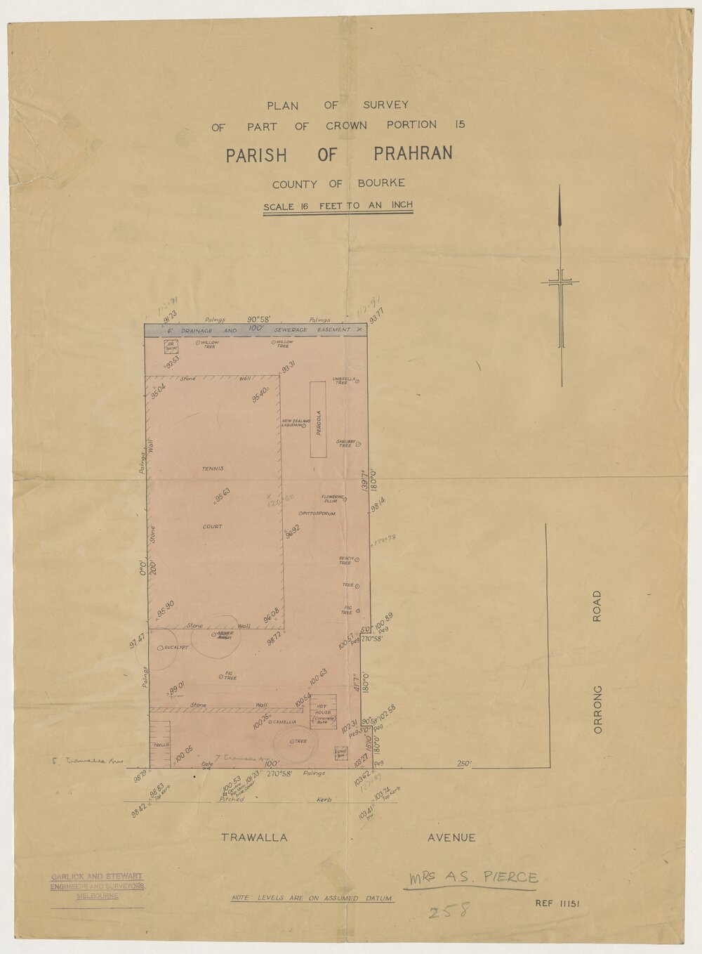 [A.S. Pierce Residence]. Extensions to House in Trawalla Avenue, Toorak