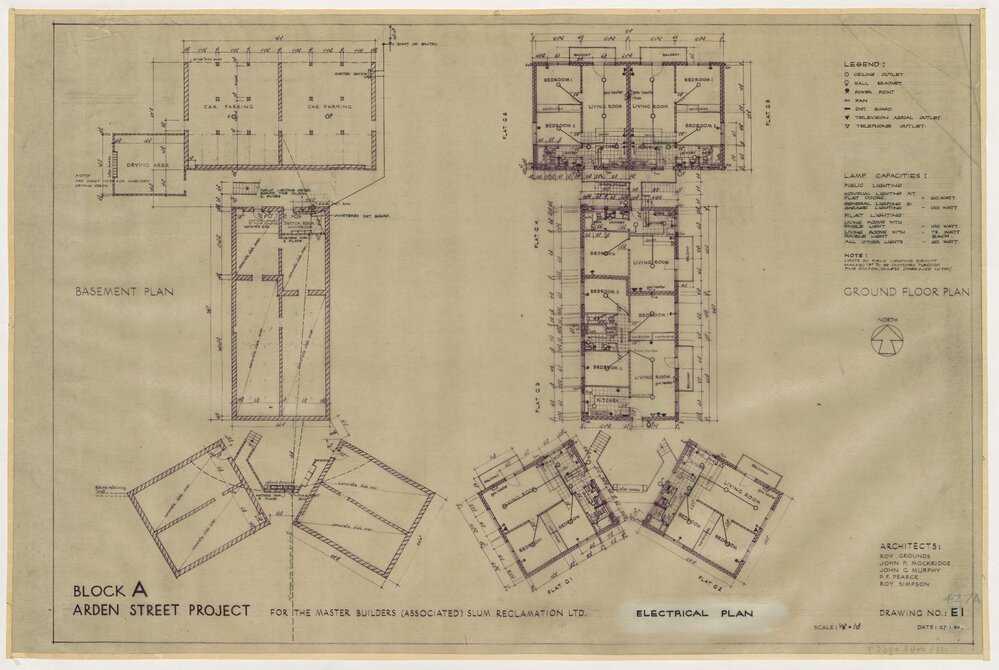 [Arden Street Project]. Block A Electrical Plan