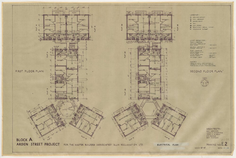 [Arden Street Project]. Block A Electrical Plan