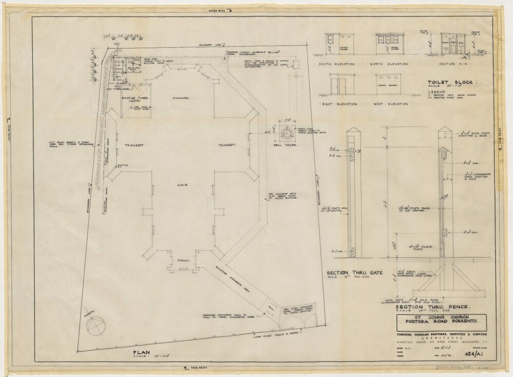 [St. John's Church]. Plan &amp; Elevations
