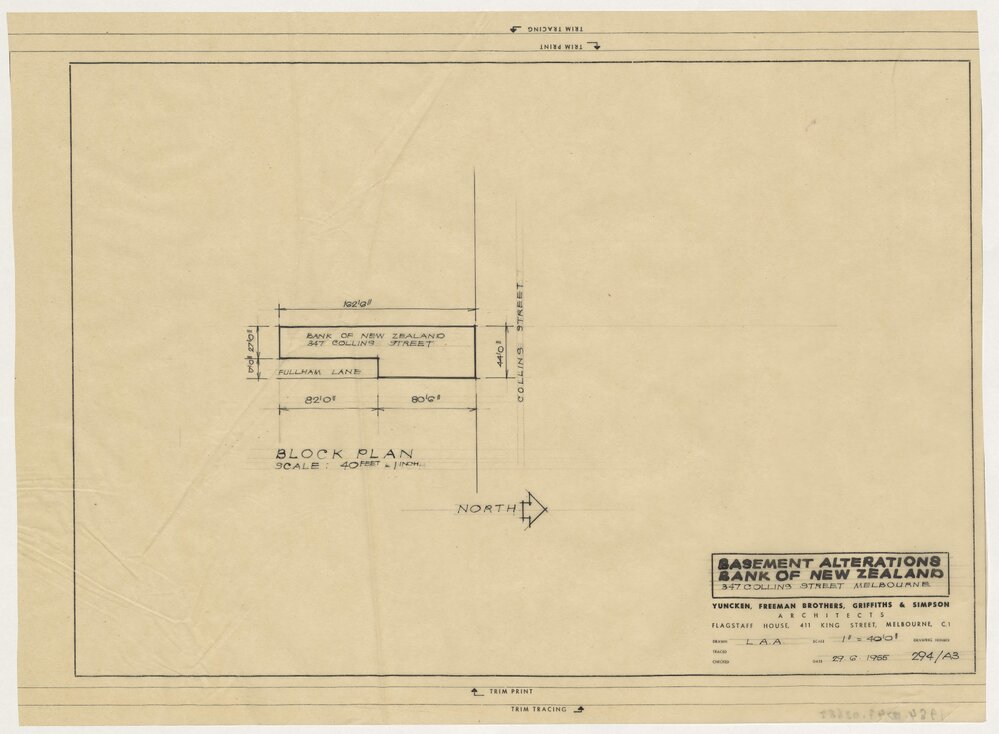 [Bank of New Zealand]. Basement Alterations