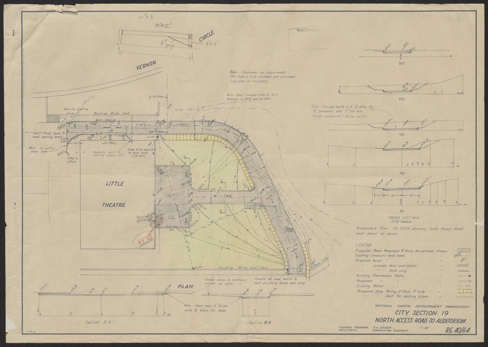 [National Capital Development Commission]. City Section 19 North Access Road to Auditorium