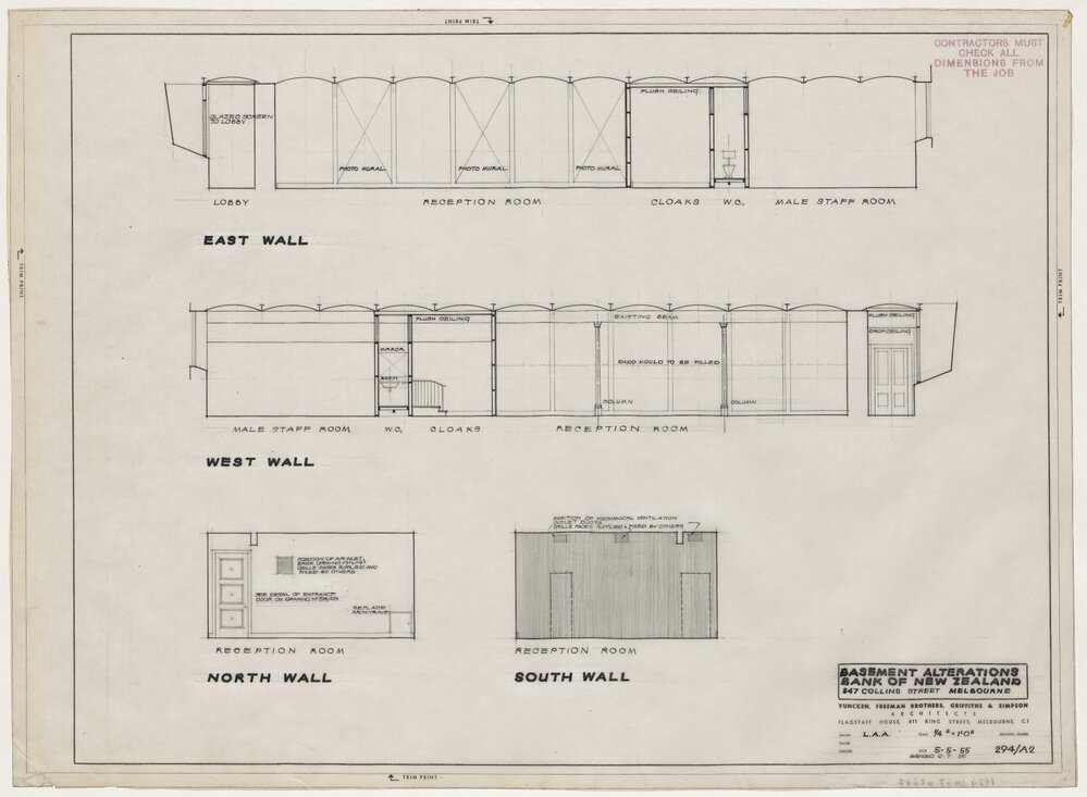 [Bank of New Zealand]. Basement Alterations