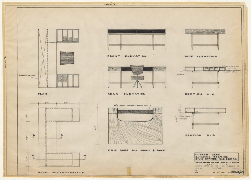 [National Capital Development Commission]. Clerks Desk, Building Section, Civic Offices Canberra