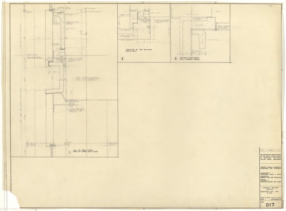 [The Royal-Globe Group of Companies]. Curtain Walling Details. Read with D13, D14 &amp; D17