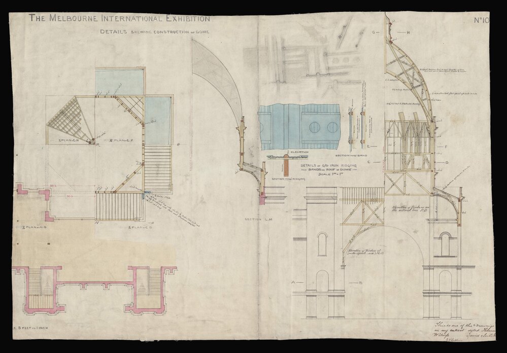 The Melbourne International Exhibition - Details shewing Construction of Dome