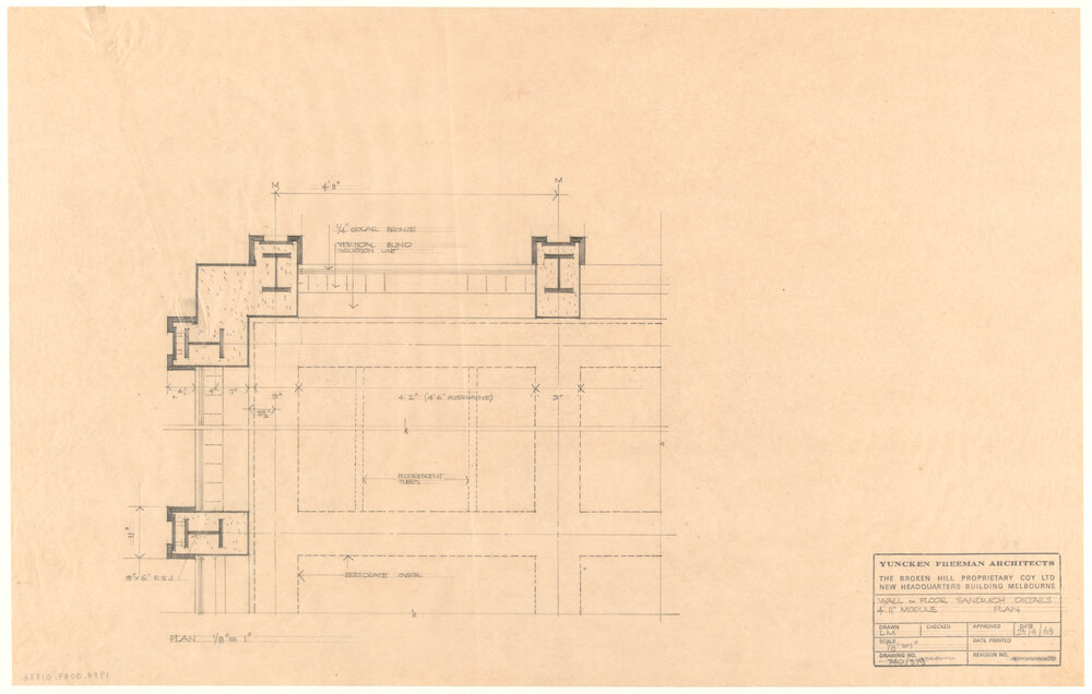WALL &amp; FLOOR SANDWICH DETAILS 4'-11" MODULE PLAN [BHP House]