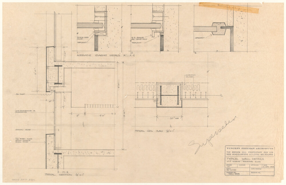 TYPICAL WALL DETAILS 10' 0" SCHEME, RECESSED GLASS [BHP House]