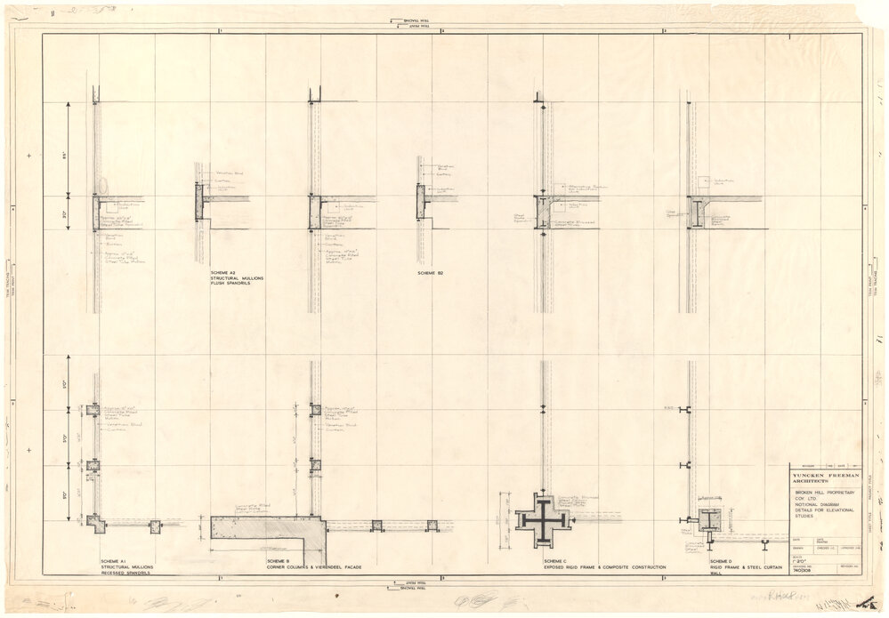 BROKEN HILL PROPRIETARY COY. LTD. NOTIONAL DIAGRAM DETAILS FOR ELEVATIONAL STUDIES [BHP House]