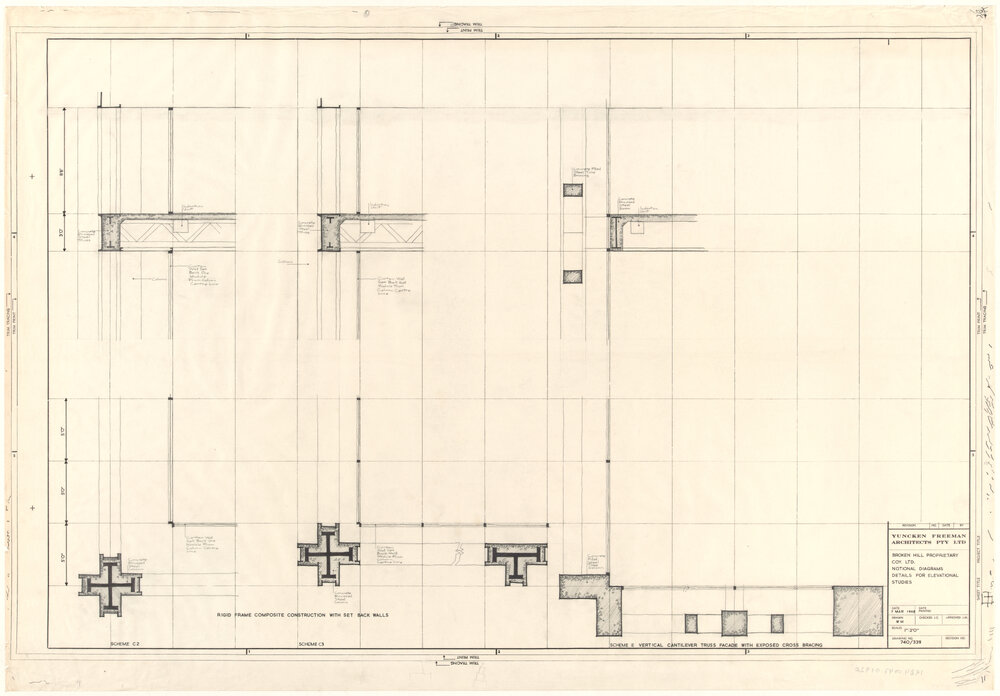 BROKEN HILL PROPRIETARY COY. LTD. NOTIONAL DIAGRAMS DETAILS FOR ELEVATIONAL STUDIES [BHP House]