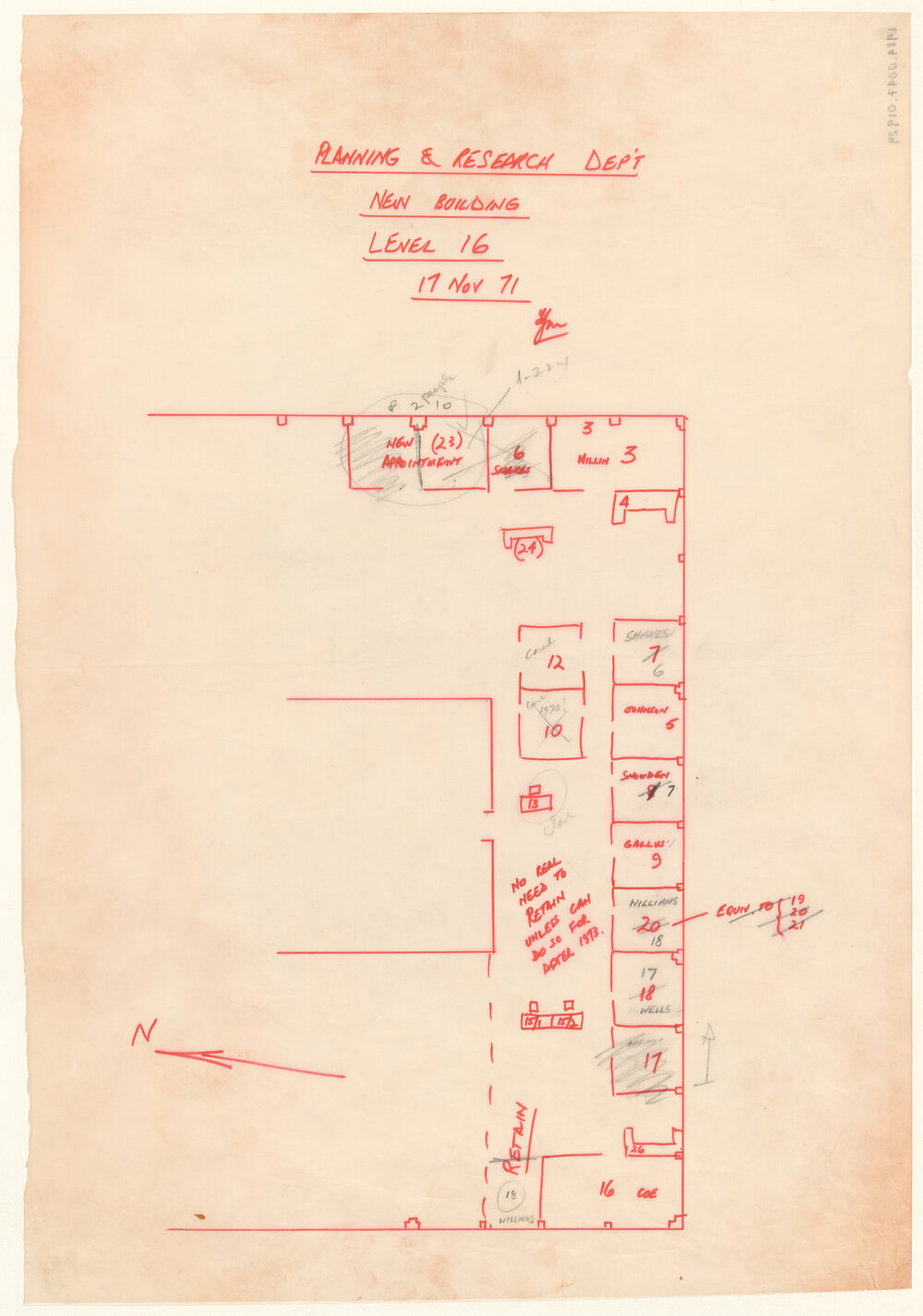 PLANNING &amp; RESEARCH DEP'T NEW BUILDING LEVEL 16 [BHP House]